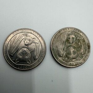 Set of 2 2020 P National Park of American Samoa quarter